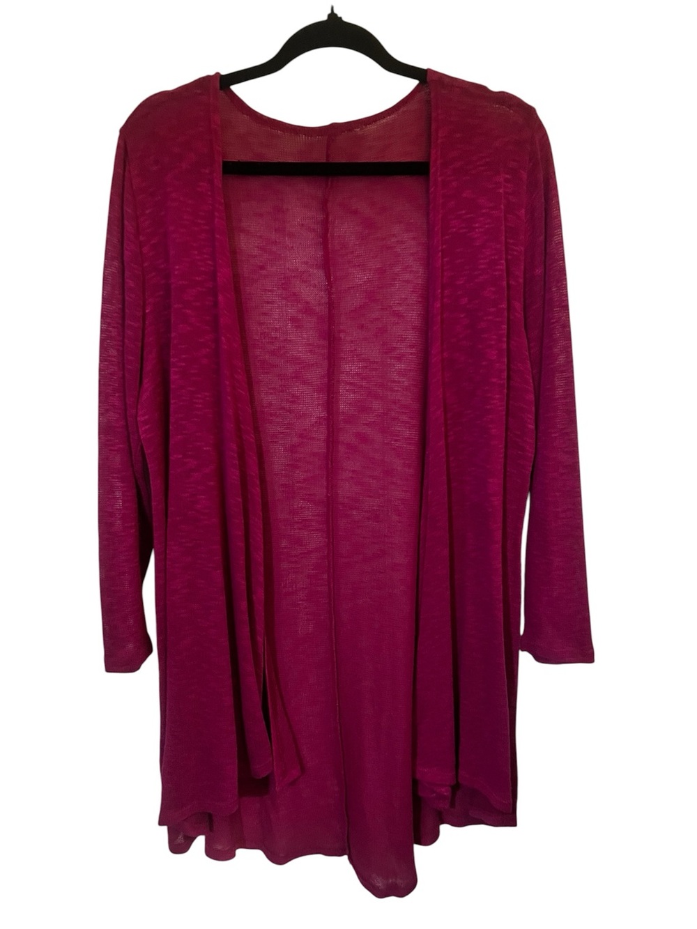 Open Front Lightweight Cardigan in Magenta